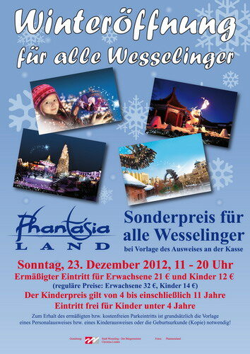 Plakat Wesseling-Tag im Phantasialand 2012