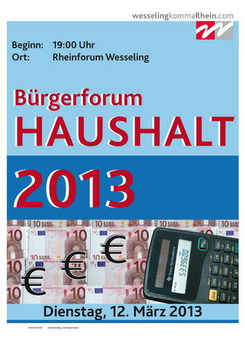 Plakat Bürger­forum Haushalt 2013