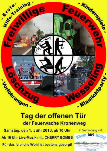 Plakat zum Tag der offenen Tür der Feuerwehr Wesseling