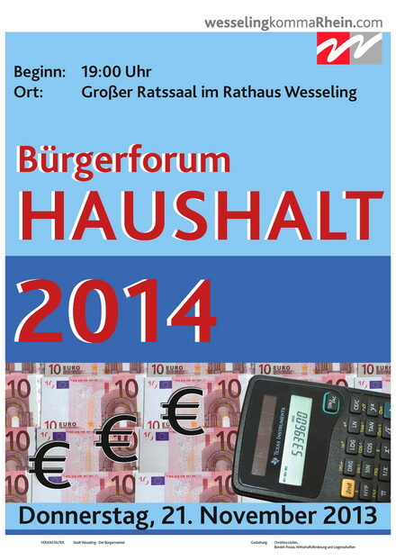 Plakat zur Infoveranstaltung "Haushalt 2014"