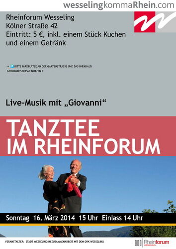 Plakat zum Tanztee im Rheinforum