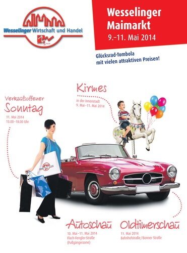 Plakat zum Wesselinger Maimarkt 2014