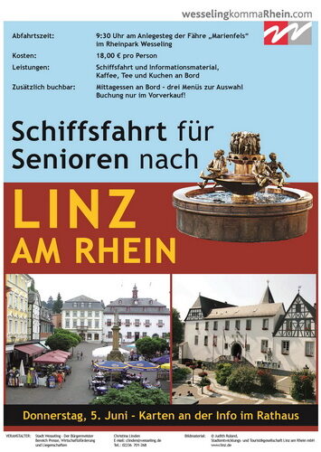 Plakat zur Seniorenschiffsfahrt nach Linz