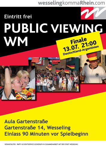 Plakat zum Public Viewing der WM-Deutschlandspiele 2014