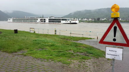 Foto: Hochwasser im Juni 2016 in Braubach - copyright: Hochwassernotgemeinschaft Rhein