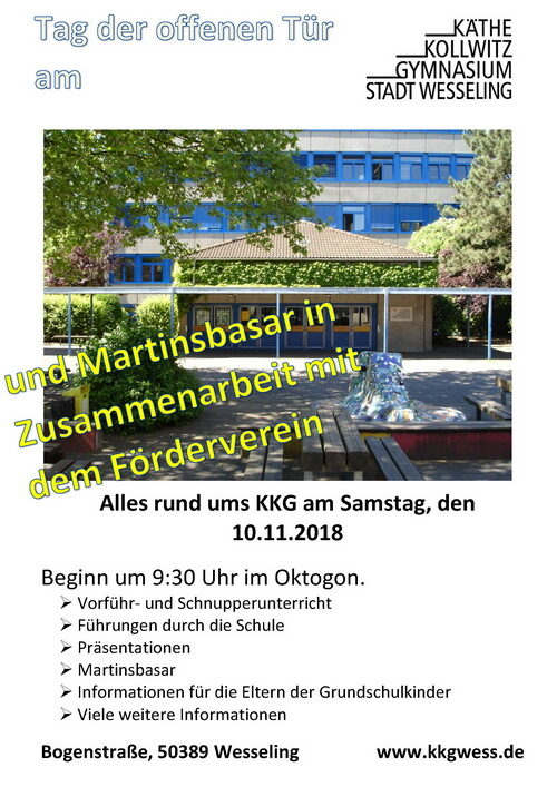 Das Käthe-Kollwitz-Gymnasium lädt herzlich zum "Tag der offenen Tür" ein.