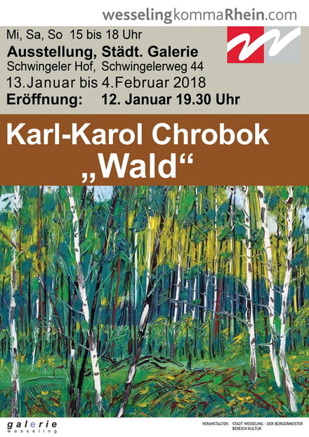 Plakat zur Ausstellung von Karl-Karol Chrobok "Wald"